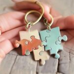 Matching Couple Puzzle Keychains