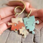 Matching Couple Puzzle Keychains - Image 2